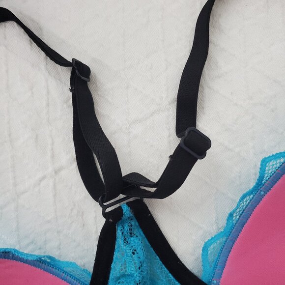 Victorias Secret Pink- Wired Lace Balconette Razerback keyhole Bra - Picture 15 of 16